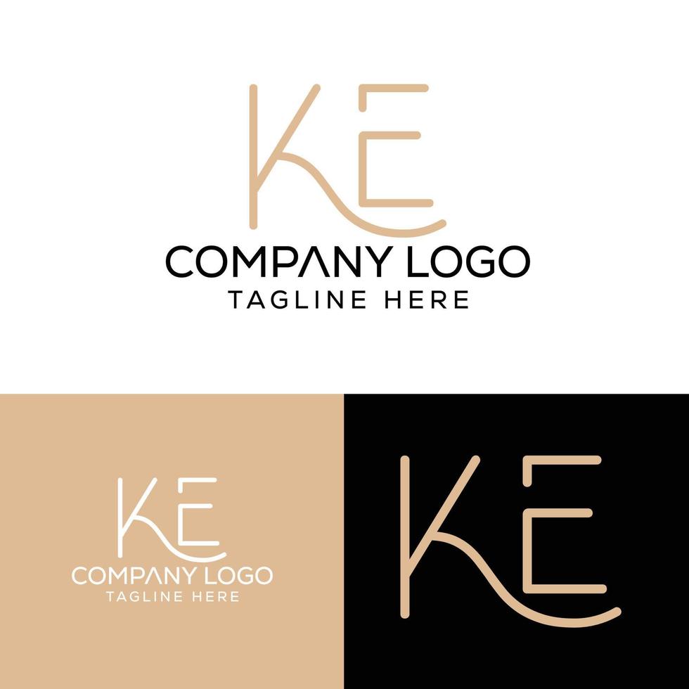 första brev ke logotyp design monogram kreativ modern tecken symbol ikon vektor