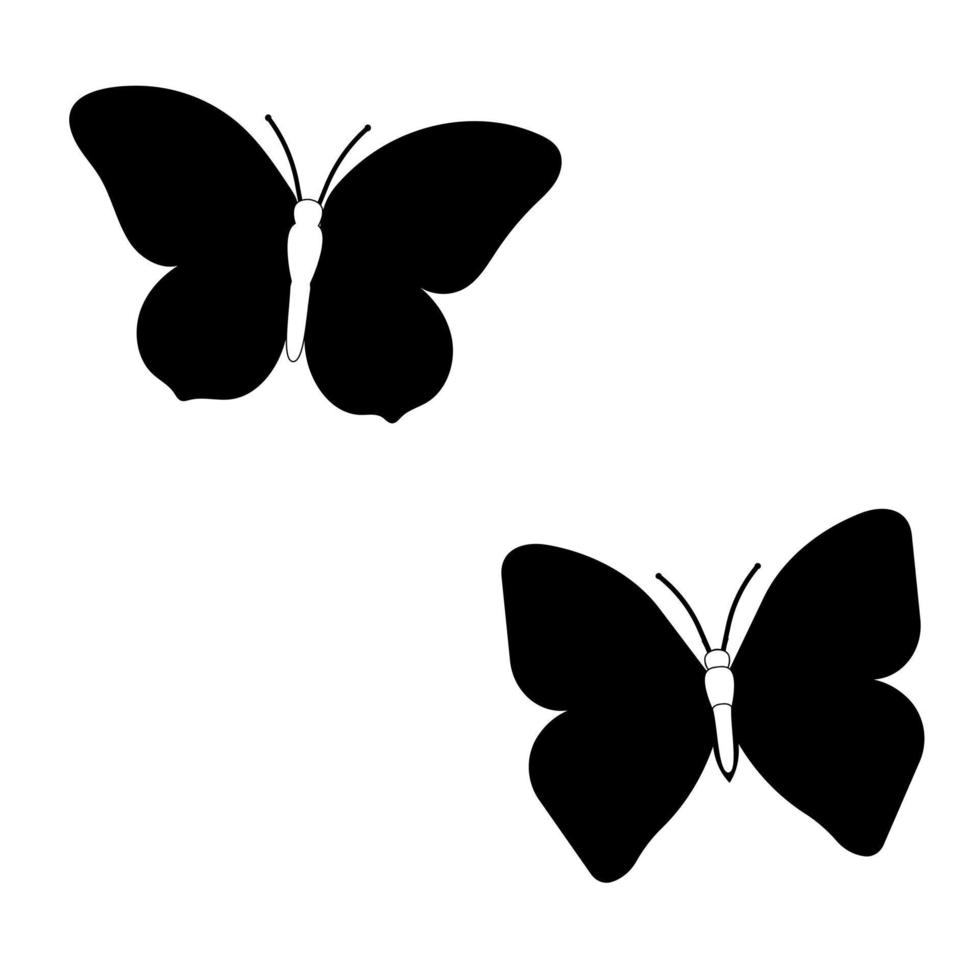 schmetterling set grafik schwarz weiß isoliert skizze illustration vektor. modernes, nahtloses Muster von Monarchfalter-Konturen auf weißem Hintergrund für Dekorationsdesign. Nahaufnahme-Gestaltungselement. vektor