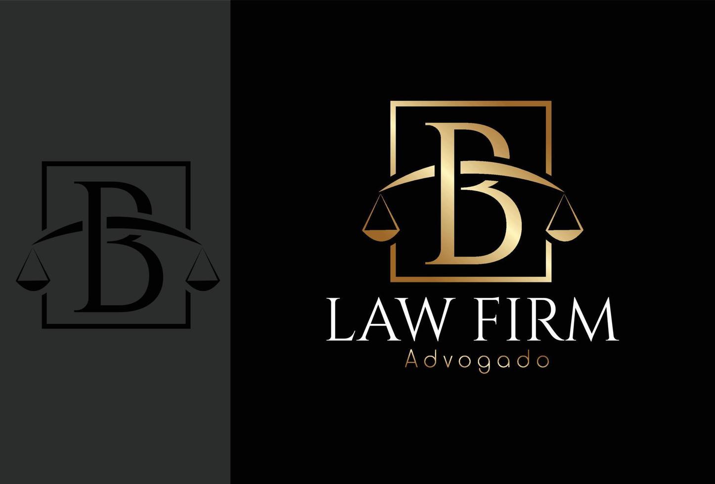 Logo Advogado, Interessenvertretung basierend auf dem Anfangsbuchstaben b vektor