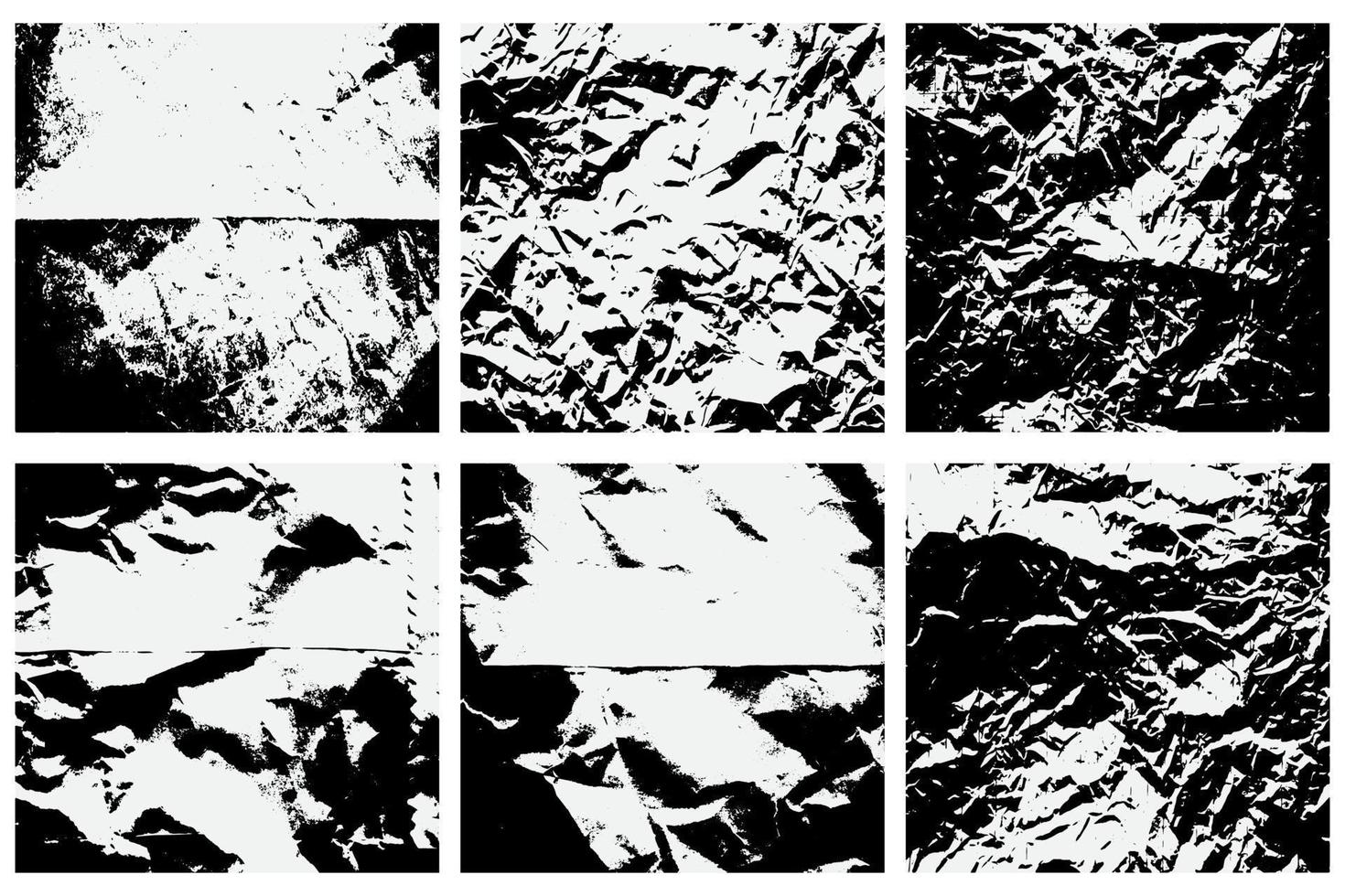 uppsättning av de svart gammal tom papper gammal förstörd grov sjaskig grunge repig trasig trasig textur vektor