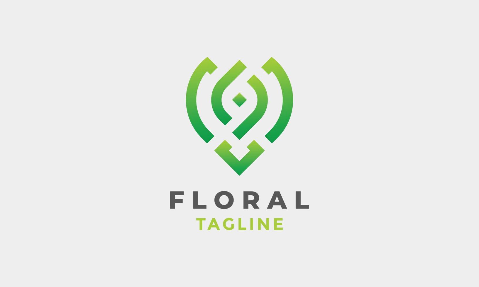 Logo hinterlässt florale Natur vektor