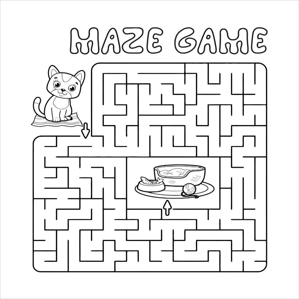 söt tecknad serie labyrint spel. labyrint. rolig spel för barn utbildning. vektor illustration