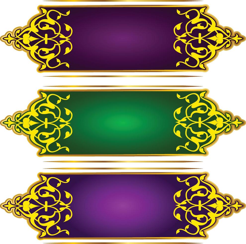 satz von luxuriösen goldenen arabischen islamischen banner titelrahmen png transparenter hintergrund gold textfeld vektor design bilder