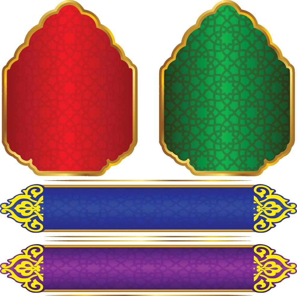 satz von luxuriösen goldenen arabischen islamischen banner titelrahmen png transparenter hintergrund gold textfeld vektor design bilder