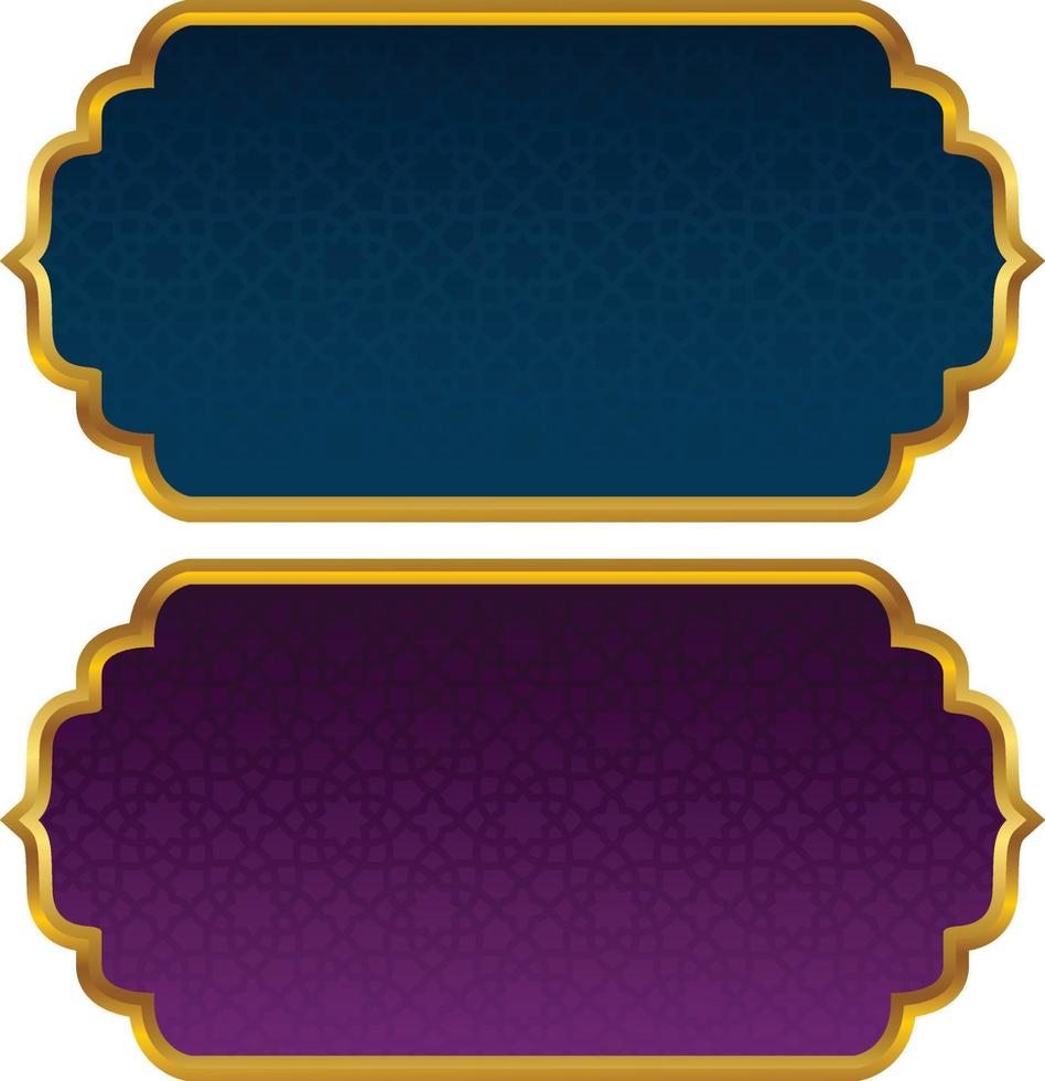 satz von luxuriösen goldenen arabischen islamischen banner titelrahmen png transparenter hintergrund gold textfeld vektor design bilder