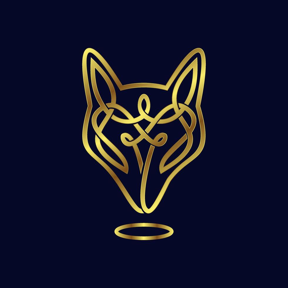 Luxus-Diamant-Fuchs-Logo-Vecktor vektor