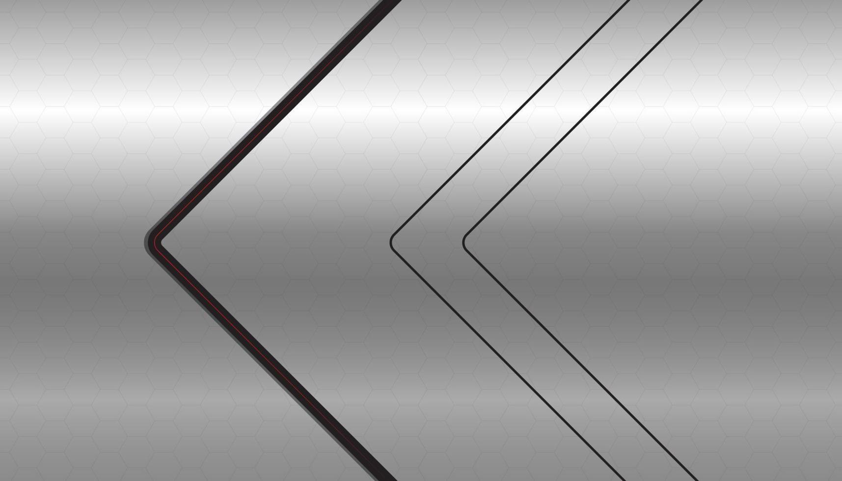 moderner luxus abstrakter hintergrund mit leuchtenden schwarzen linienelementen. schöne geometrische formen auf einem eleganten silbernen farbverlaufshintergrund. Vektor