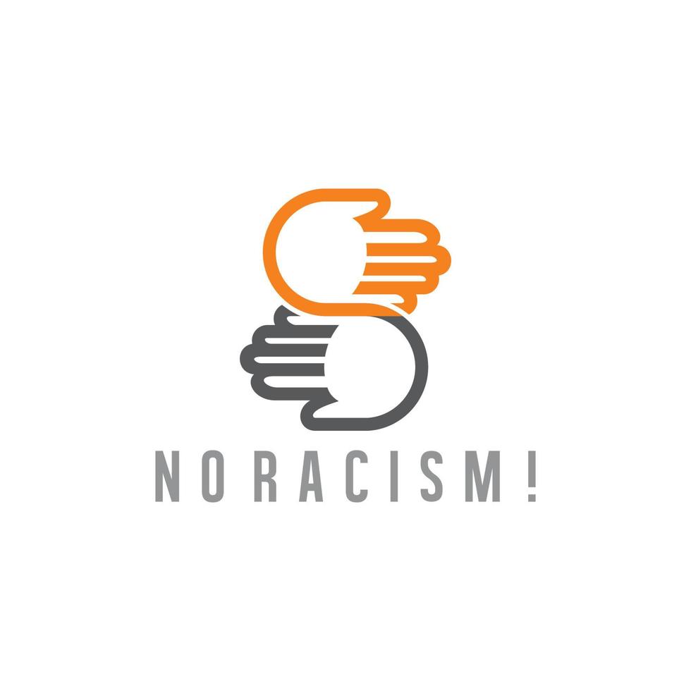 brev s Nej rasism symbol logotyp vektor
