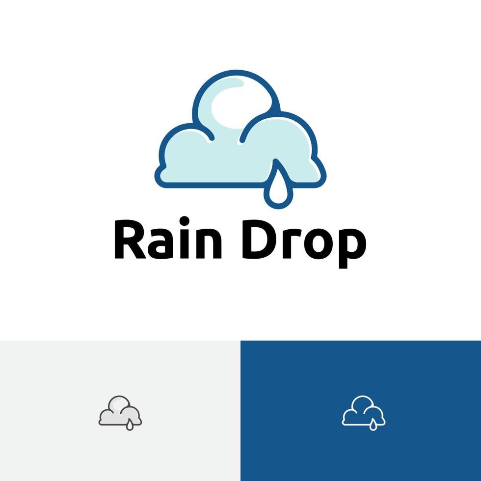 regn släppa vatten moln himmel logotyp mall vektor