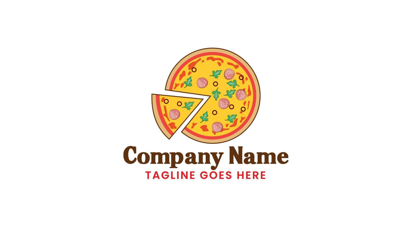 volle Pizza mit Biss-Logo vektor
