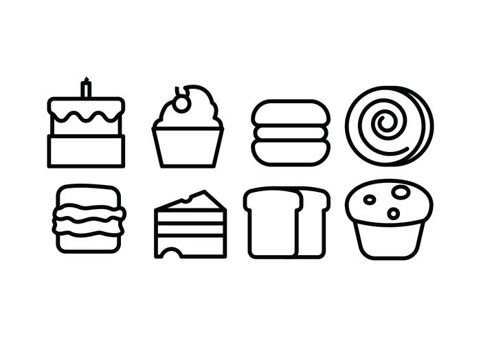 Brot und Bäckerei Icons vektor