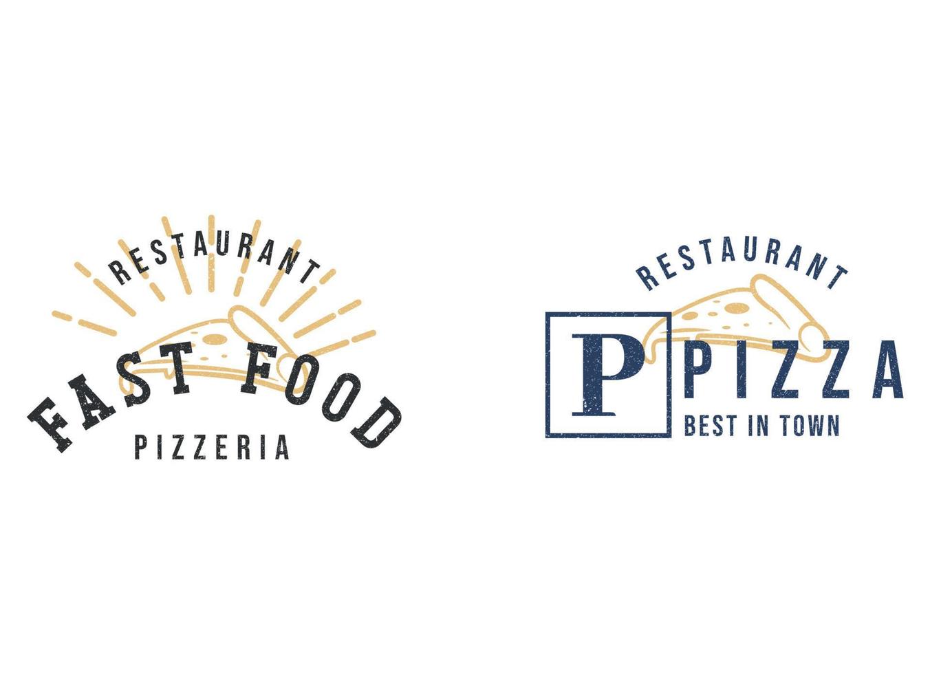 retro årgång pizza logotyp och typografi mall vektor