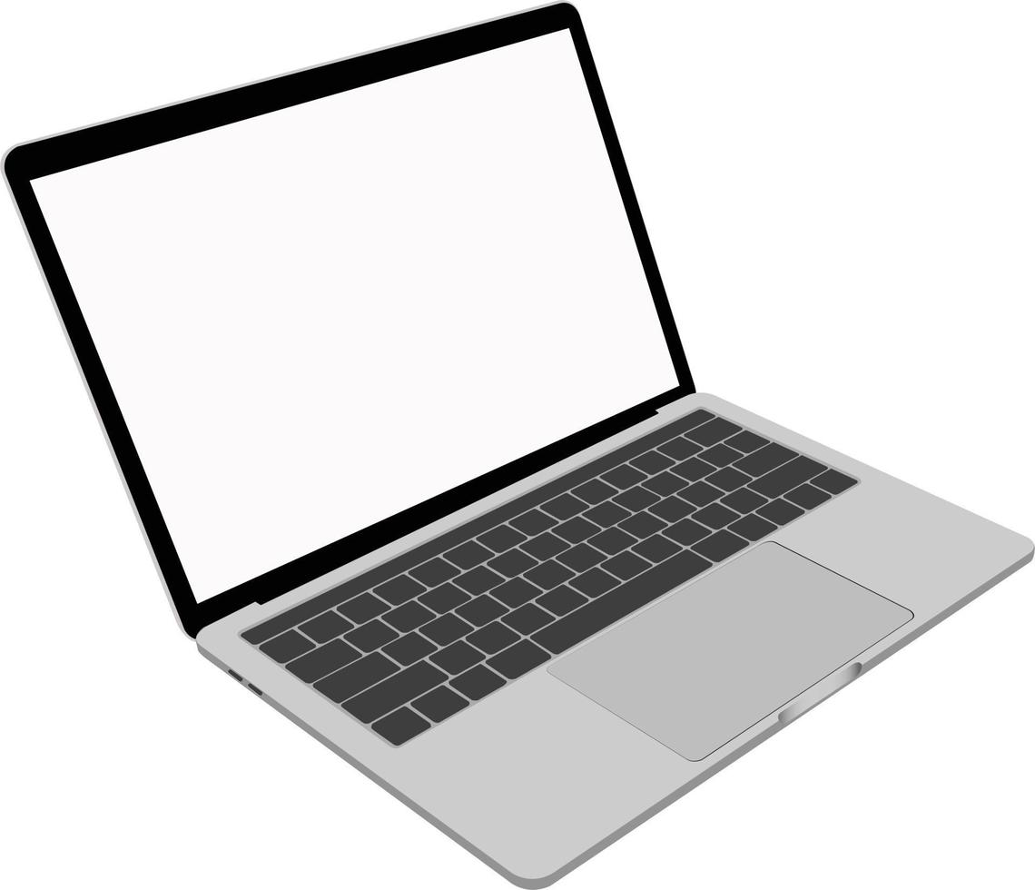 Laptop lokalisiert auf weißem Hintergrund vektor