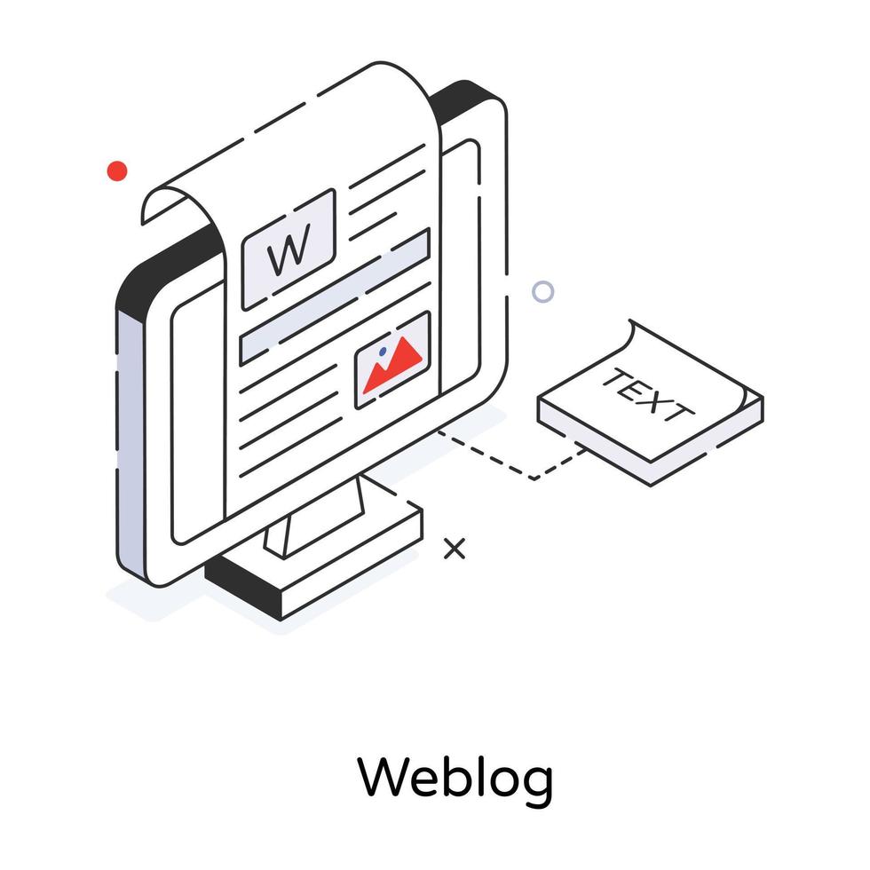 trendig webblogg begrepp vektor