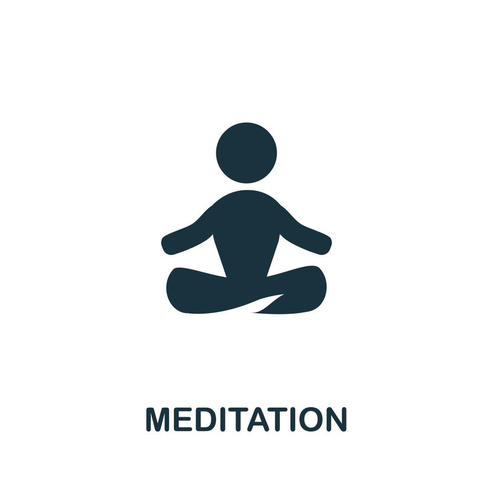 meditation ikon. enkel illustration från biohacking samling. kreativ meditation ikon för webb design, mallar, infographics vektor