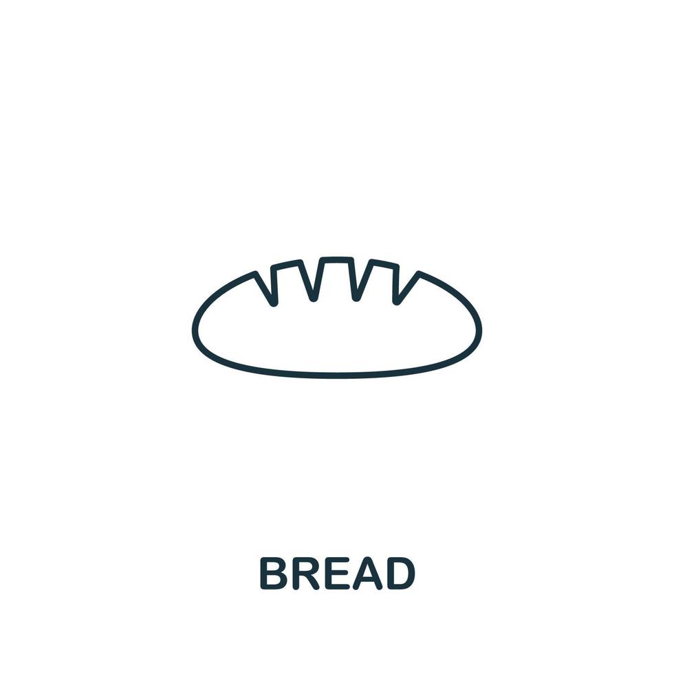 Brotsymbol aus der Bäckereisammlung. einfaches Linienelement-Brotsymbol für Vorlagen, Webdesign und Infografiken vektor