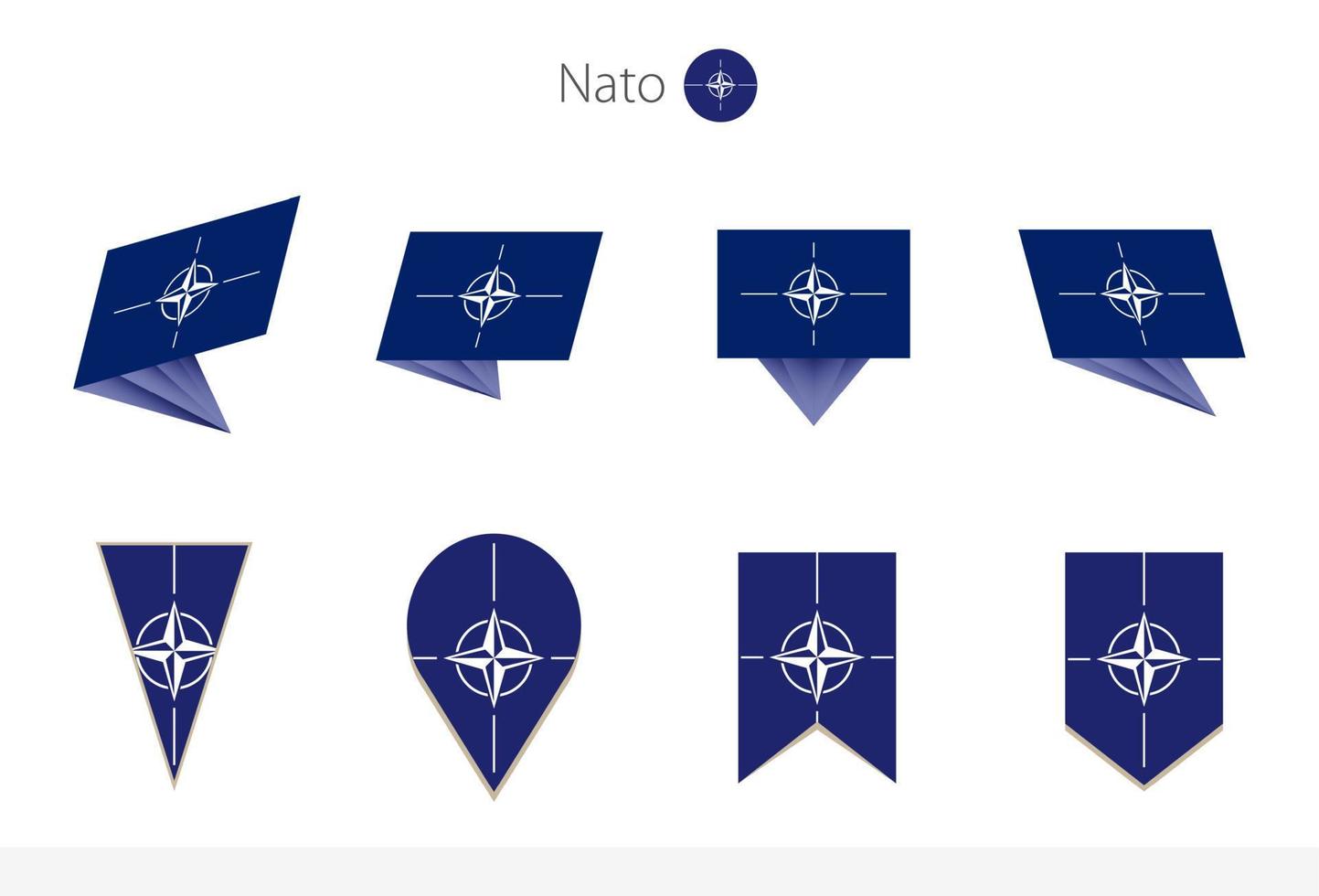 nato-nationalflaggensammlung, acht versionen von nato-vektorflaggen. vektor