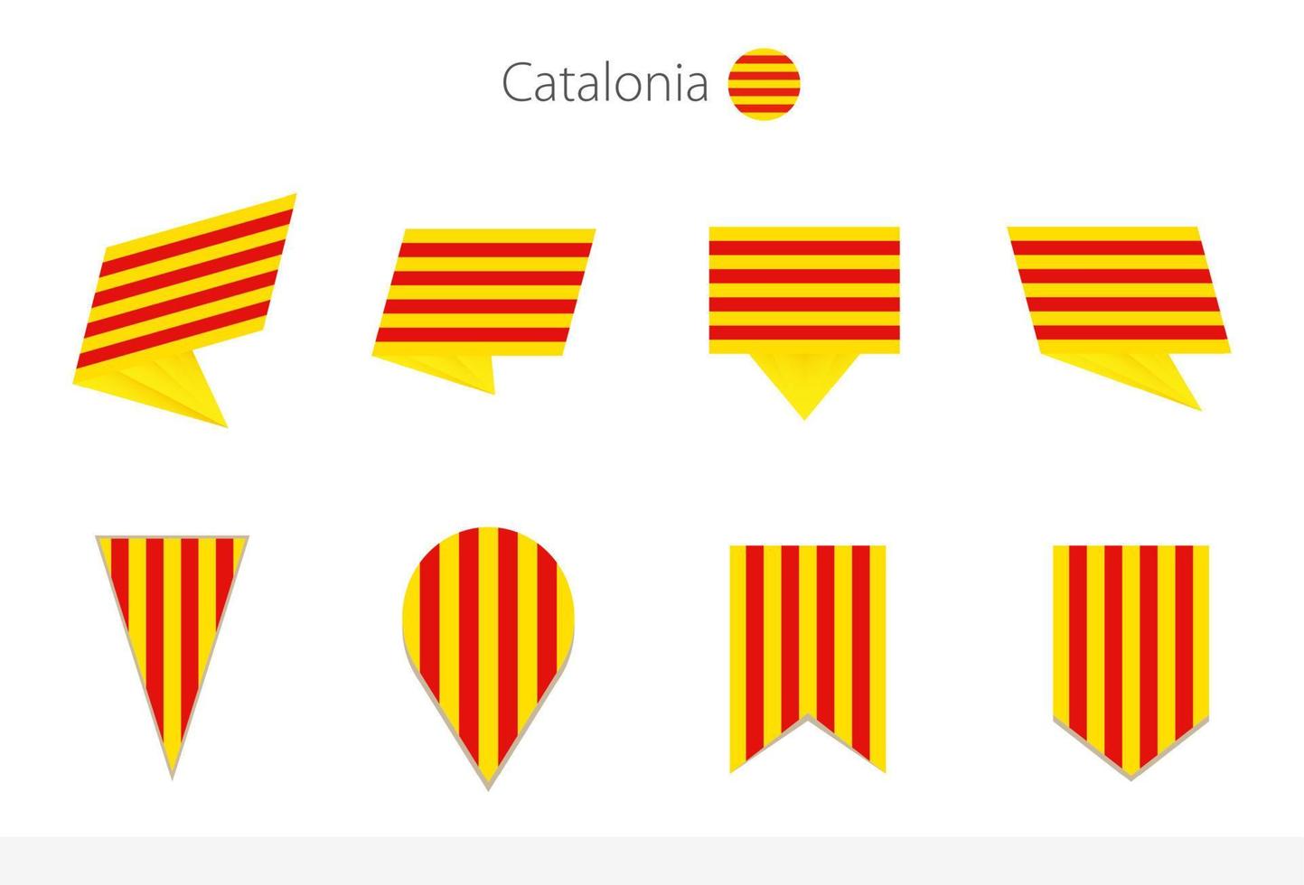 katalanische nationalflaggensammlung, acht versionen von katalanischen vektorflaggen. vektor