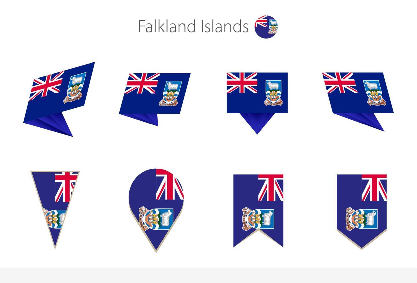 falklandinseln nationalflaggensammlung, acht versionen von falklandinseln vektorflaggen. vektor