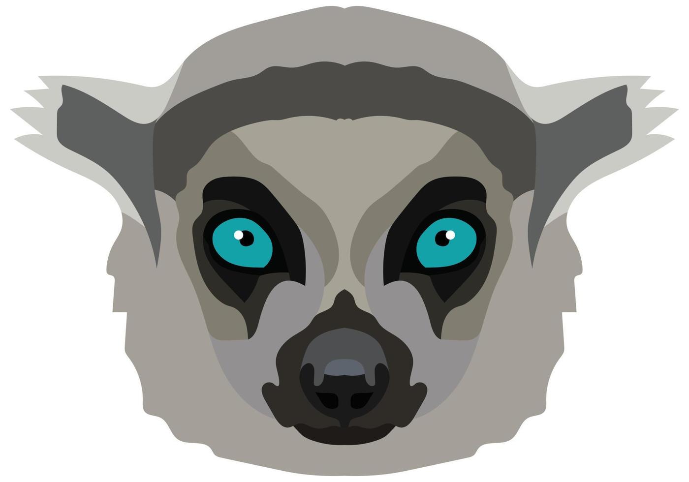 söt lemur huvud med blå ögon. vektor illustration. eleganta bild för utskrift på några yta