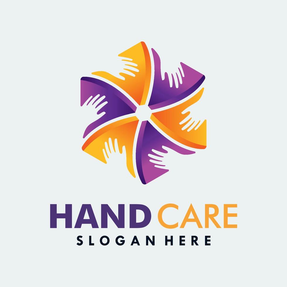 Handpflege-Logo-Design-Vorlage vektor