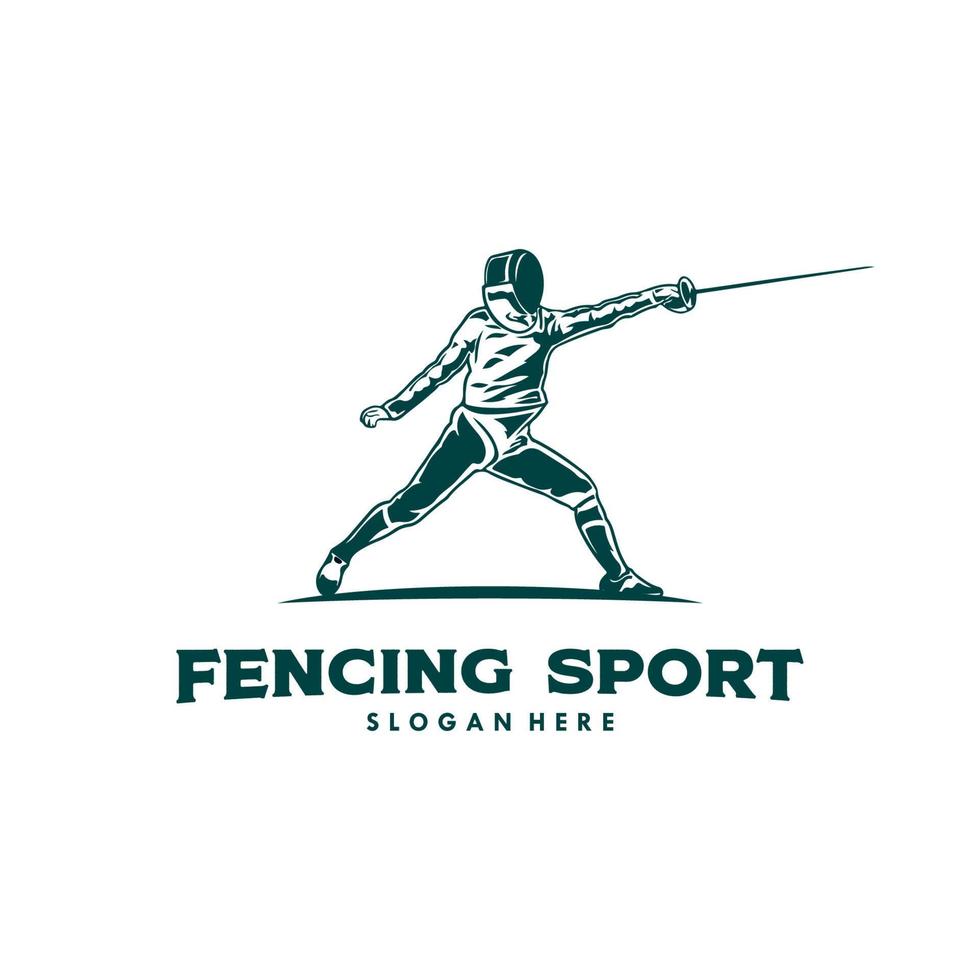 Designvorlage für das Logo des Fechtensports vektor