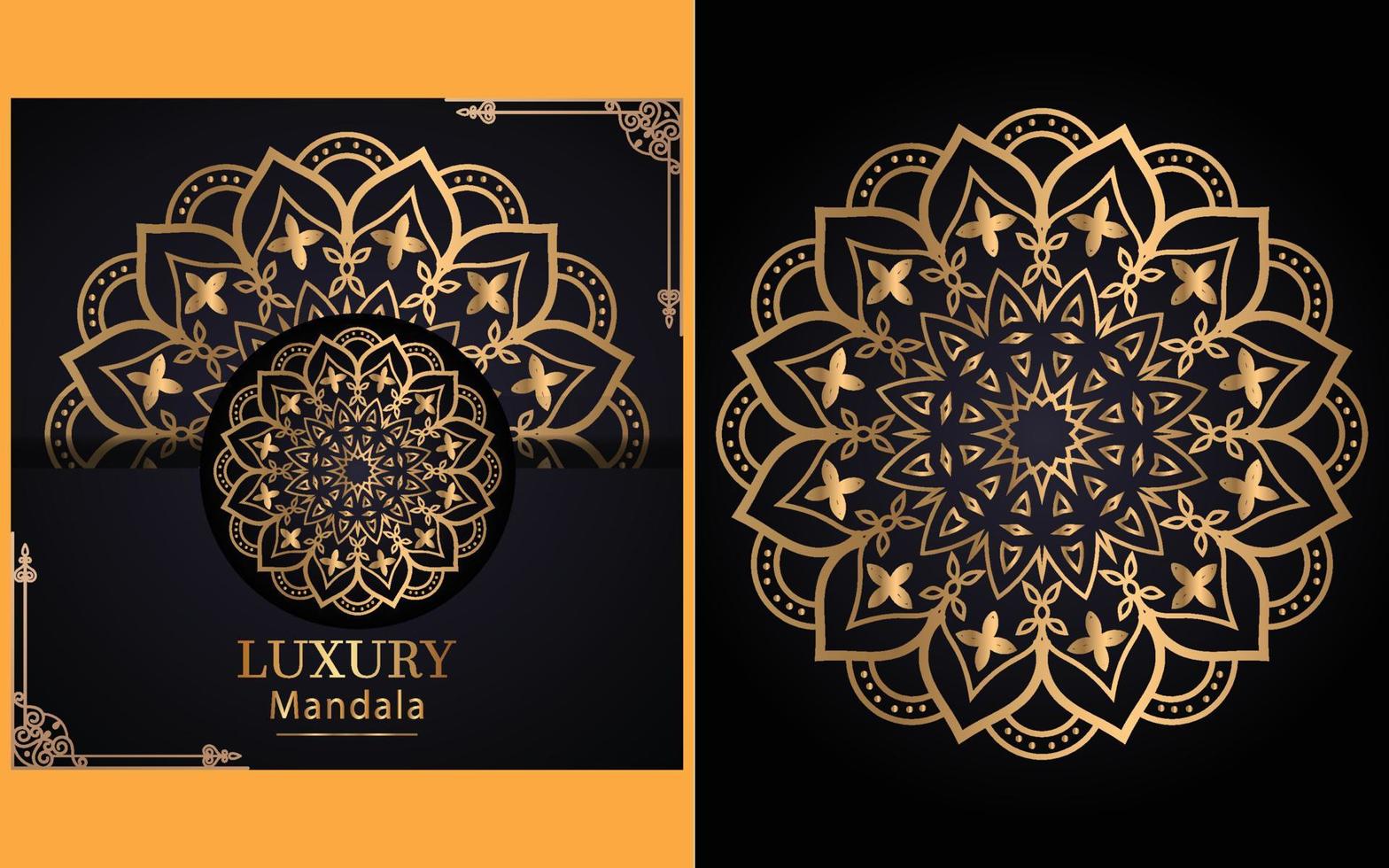 dessa är de lyx dekorativ mandala design bakgrund i guld Färg vektor