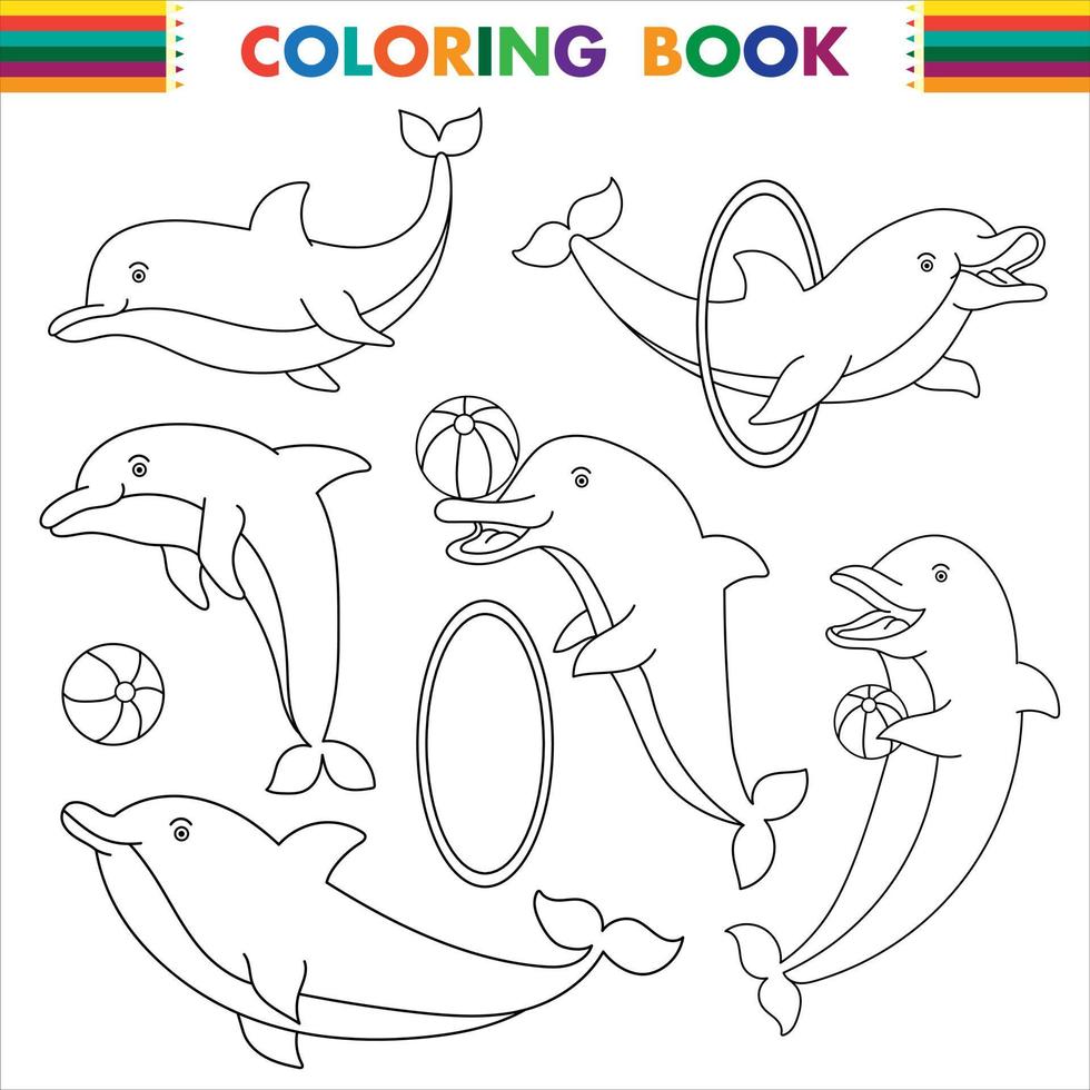 Delphin Malvorlagen farbige Abbildung vektor