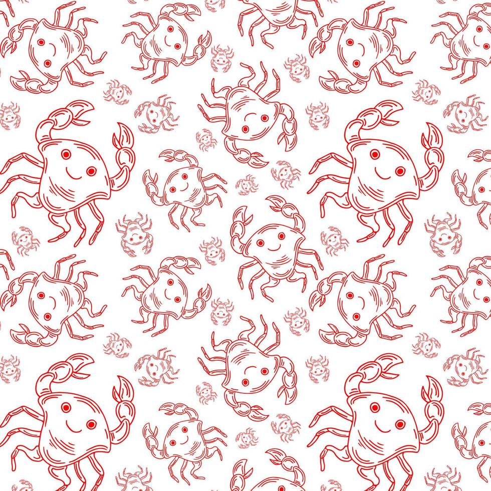 sommar vektor mönster söt barnslig barn mönster design krabbor hav mew hav mås omslag papper design bakgrund roligt tyg sömlös djur- marin nautisk naiv tapet konst illustration strand