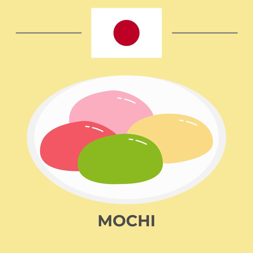 mochi japansk mat design vektor