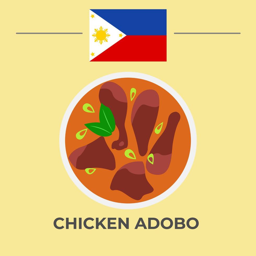 kyckling adobo filippinerna mat design vektor