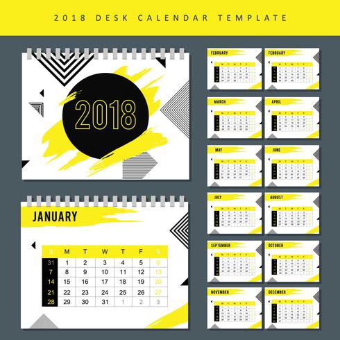 Utskriftsbar kalender 2018 Vector