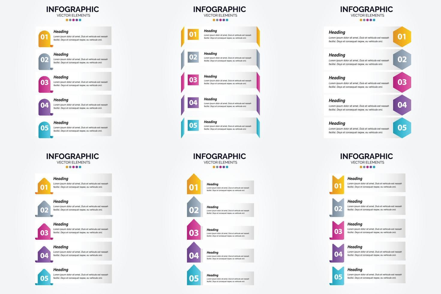 flaches Designset der Vektorillustrations-Infografiken für Werbebroschürenflieger und -zeitschrift vektor