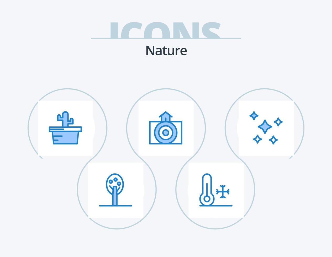 Natur blau Icon Pack 5 Icon Design. Planeten. Nacht. Natur. Natur. Natur vektor