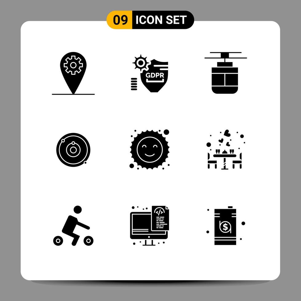 Stock Vector Icon Pack mit 9 Zeilen Zeichen und Symbolen für Cookie-Bildung Air Plenet Fahrzeuge editierbare Vektordesign-Elemente