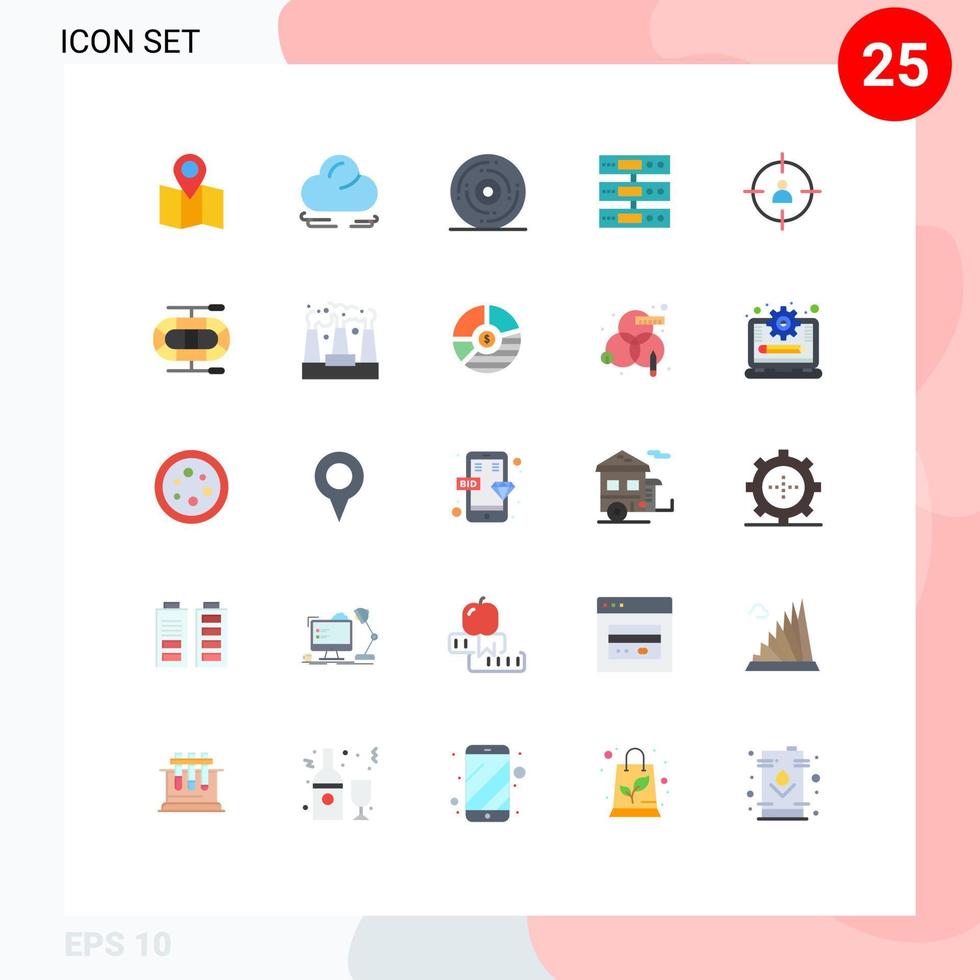 uppsättning av 25 kommersiell platt färger packa för mänsklig filer Lycklig moln data redigerbar vektor design element