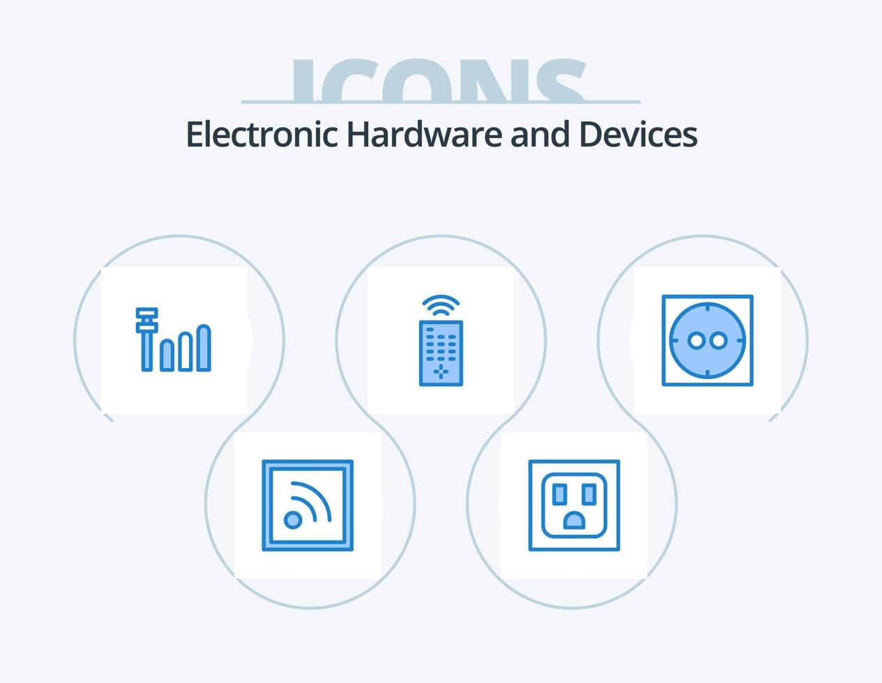 enheter blå ikon packa 5 ikon design. . elektrisk. vektor