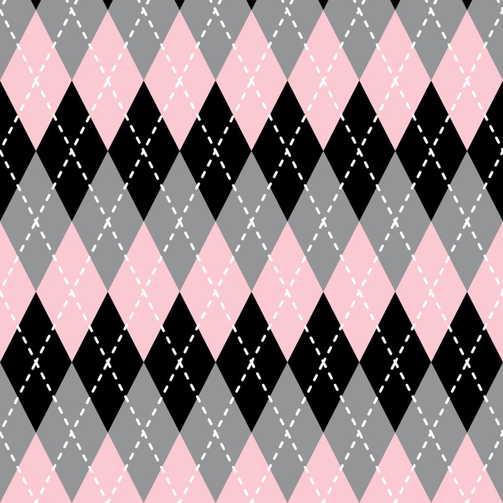 geometrisk argyle mönster i grå rosa och svart för gåva omslag papper, Tröja och textilier. vektor