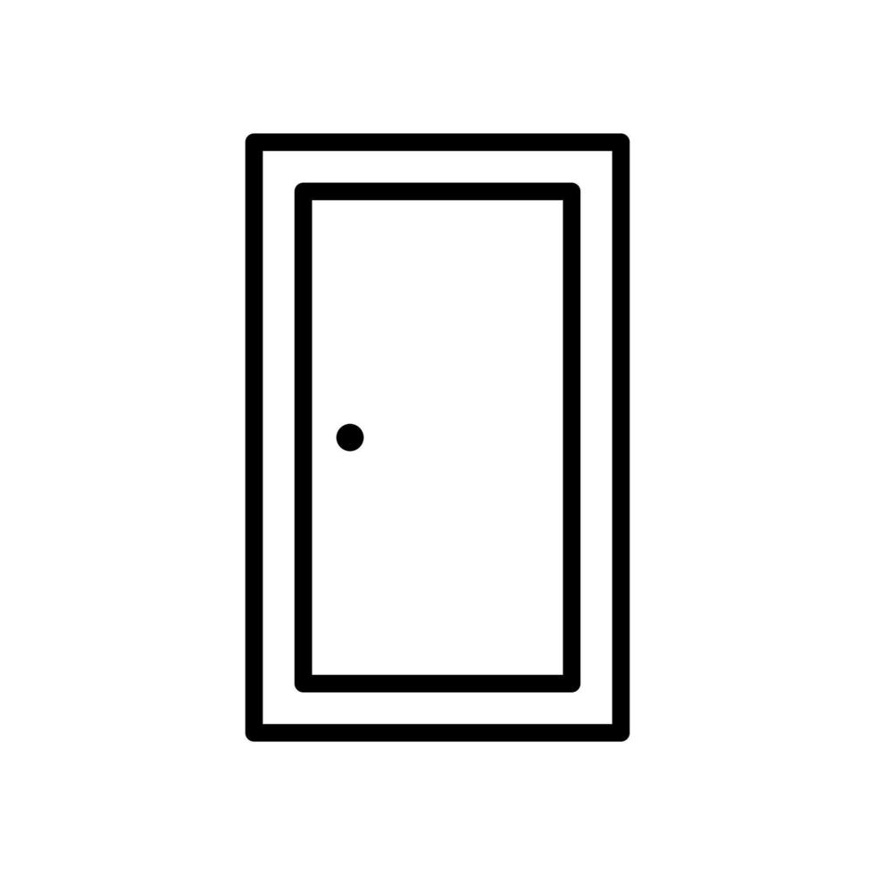 geschlossene Tür-Symbol im Linienstil-Design isoliert auf weißem Hintergrund. editierbarer Strich. vektor