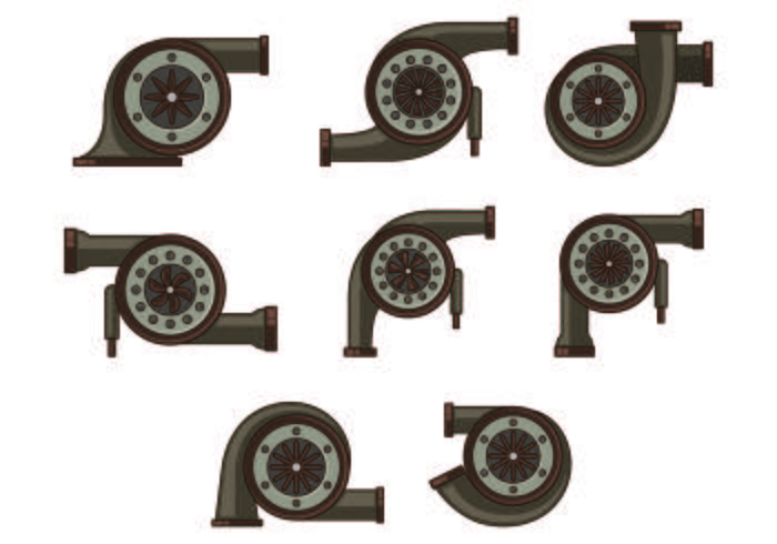 Set Turbocharger Icon vektor