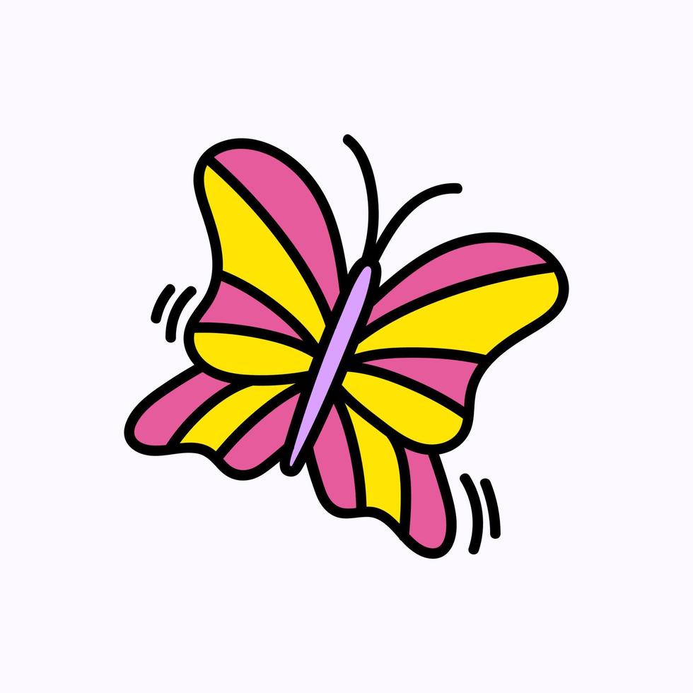 schmetterling handgezeichnete doodle valentinstag illustration. Liebe und romantische süße Ikone. einzelnes Element vektor