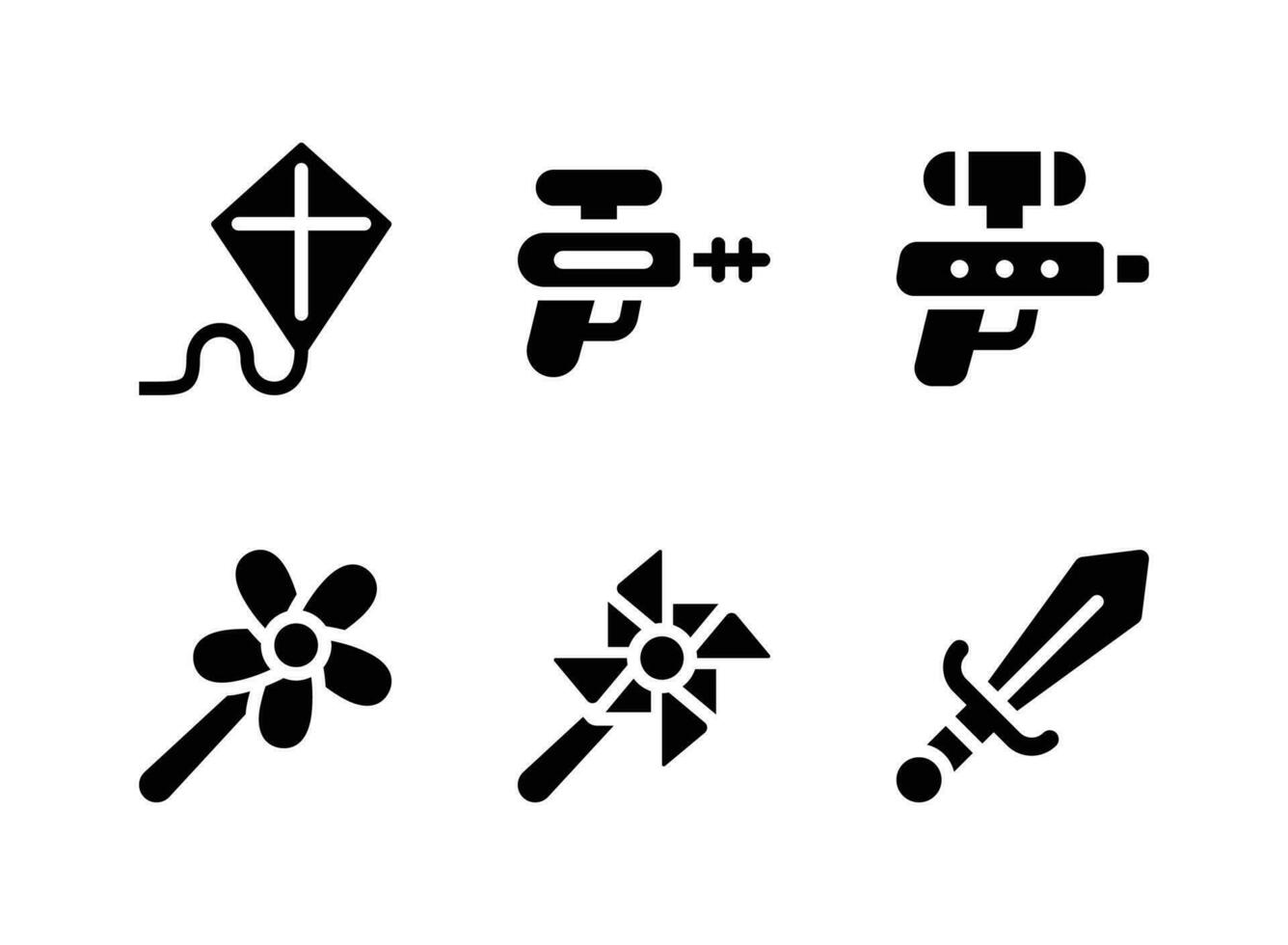einfache Reihe von Kinderspielzeug Vektor solide Symbole