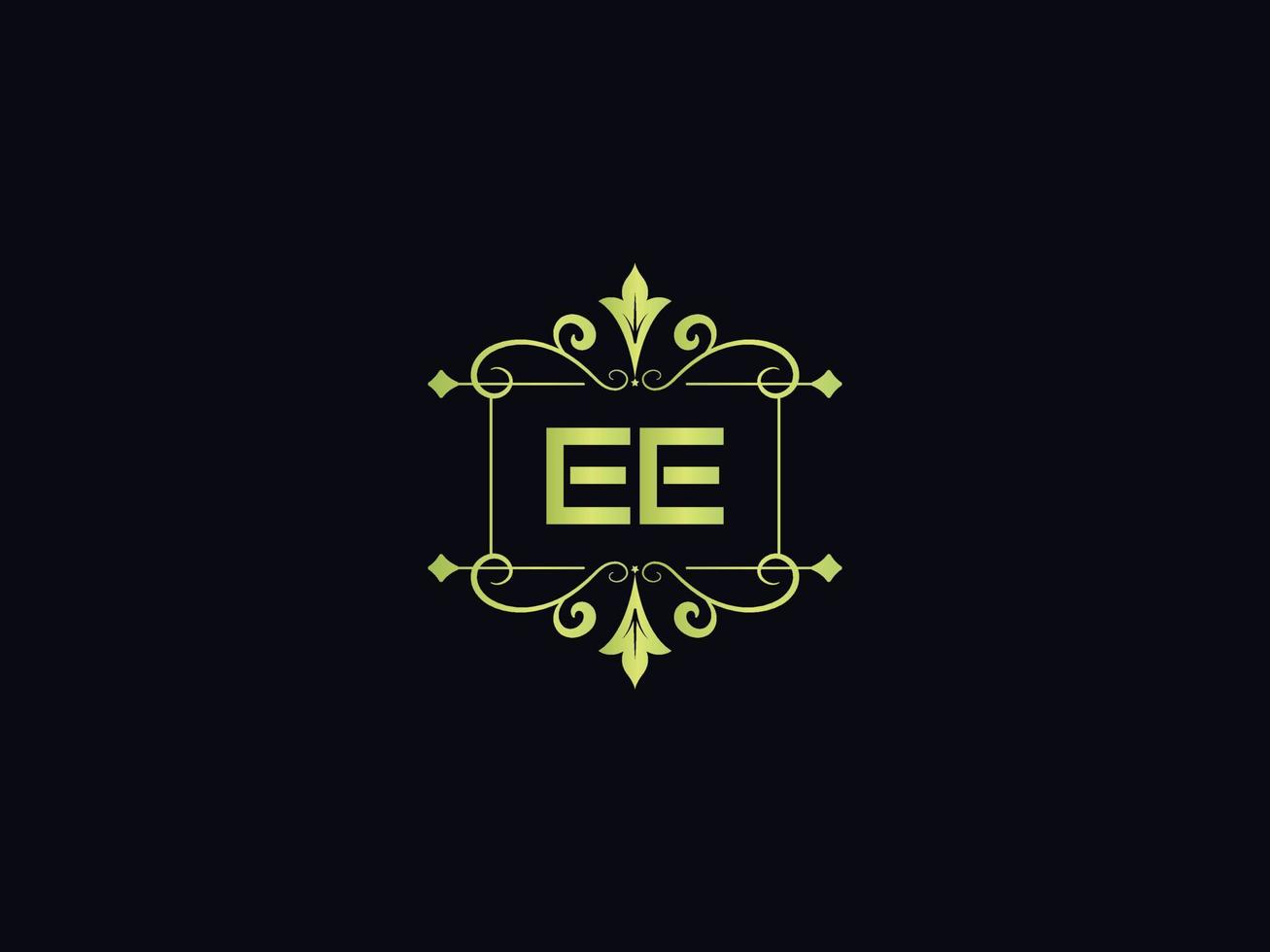 minimales ee-Logo-Bild, quadratisches ee-Luxus-Logo-Brief-Vektor-Icon-Design vektor