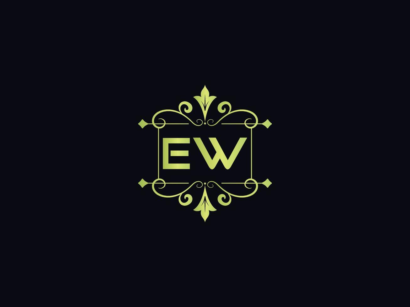 minimal ew logotyp bild, fyrkant ew lyx logotyp brev vektor ikon design