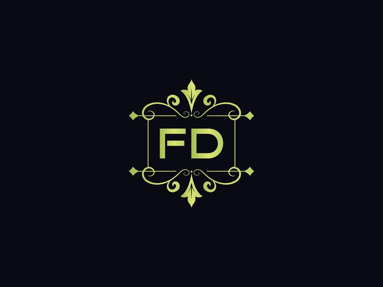 modern fd logotyp brev, färgrik fd lyx logotyp mall vektor