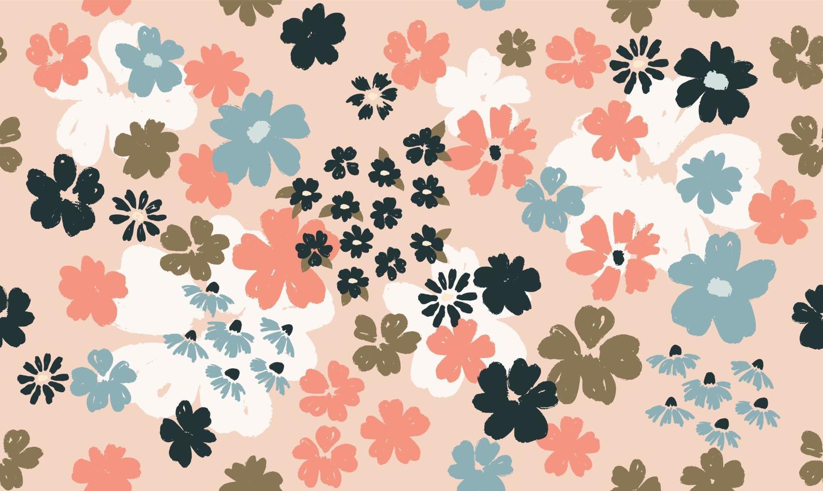 blommig bakgrund för textil, baddräkt, tapeter, mönsteromslag, yta, presentpapper. vektor