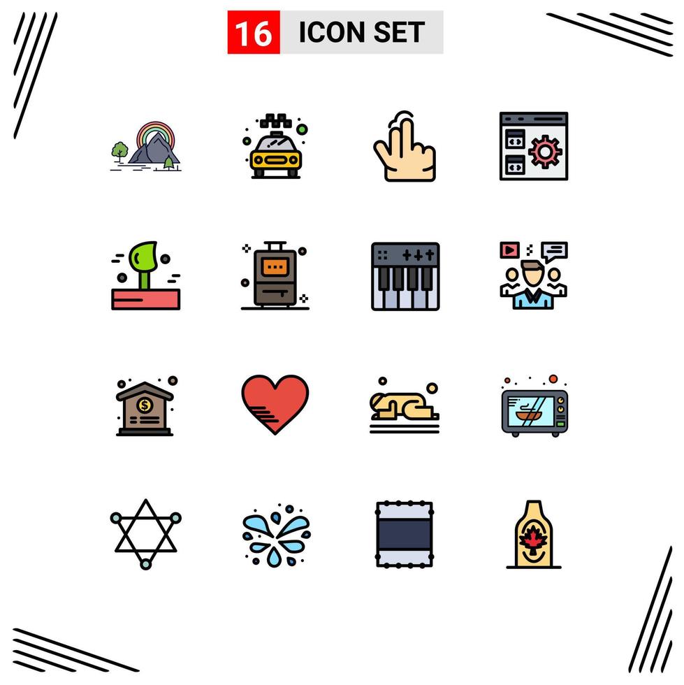 platt Färg fylld linje packa av 16 universell symboler av förvaltning utveckla service kodning Rör redigerbar kreativ vektor design element