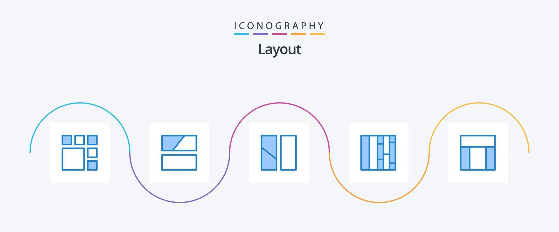 Layout Blue 5 Icon Pack inklusive . Webseite. vektor
