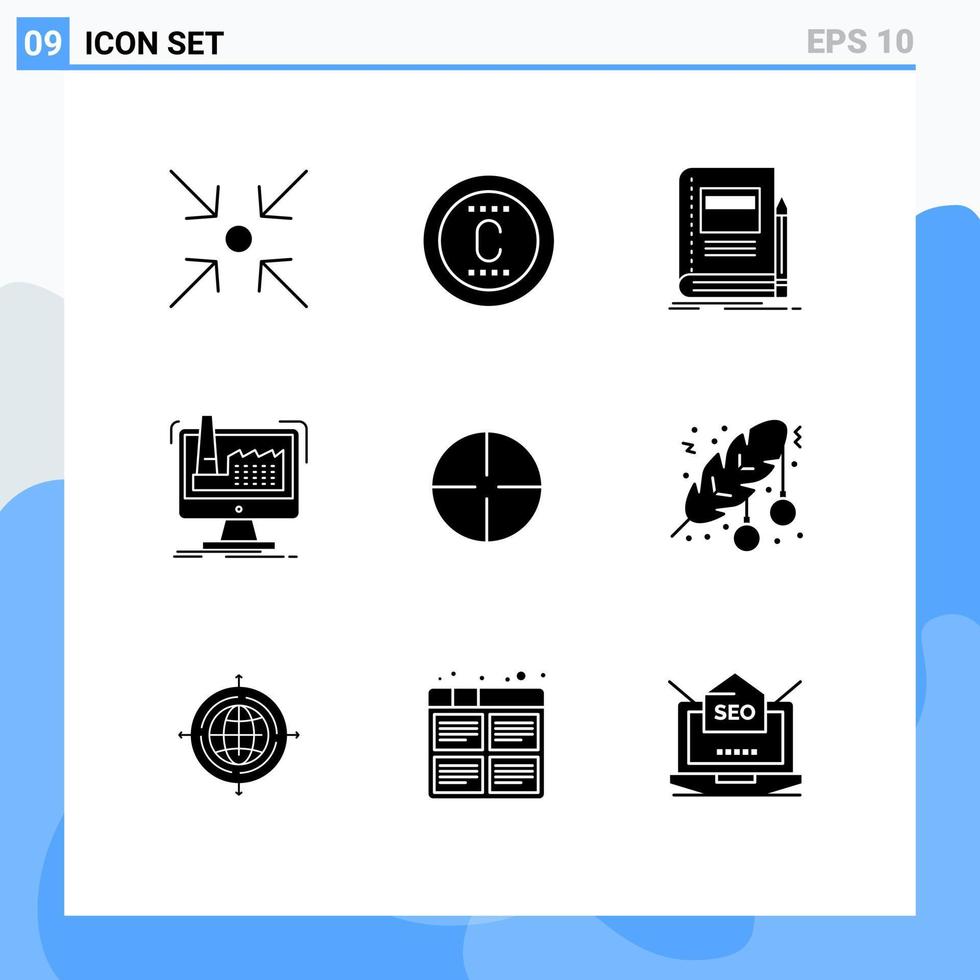 9 universell fast glyfer uppsättning för webb och mobil tillämpningar kondition produktion företag tillverkning digital redigerbar vektor design element
