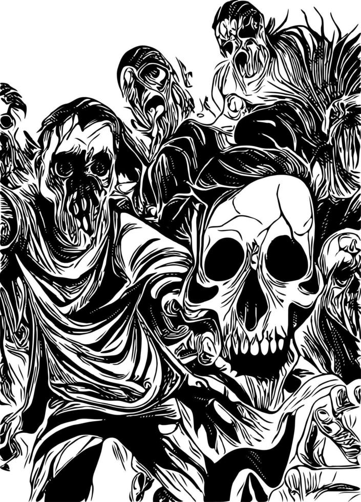 Zombie-Cartoon-Hintergrund vektor